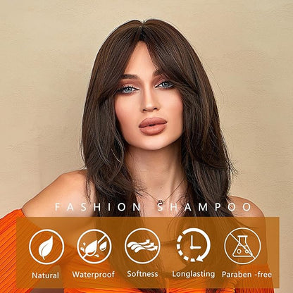 Coffee Hair Dye Shampoo with Argan Oil - 3 in 1 Semi-Permanent Brown Coloring for Men & Women, Easy to Use, 16.9 Fl oz