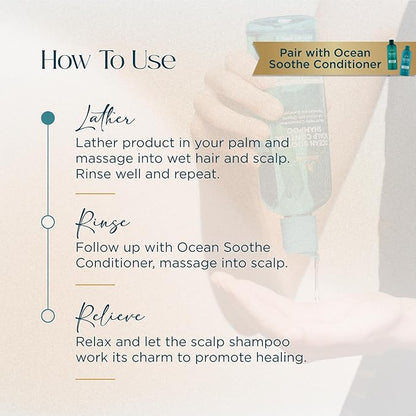 Ocean Soothe Scalp Control Shampoo with Highly Concentrated Magnesium Salt and Cucumber Juice to Hydrate Dry, Flaky Scalps, Nourish and Protect Hair Follicles, 300mL