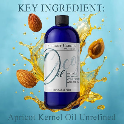 Apricot Kernel Oil - Pure Natural Unrefined Cold Pressed Vegan Non GMO Natural Skin Moisturizing for Hair Skin Face- Raw Bitter Scent - Packaging May Vary (32 oz)