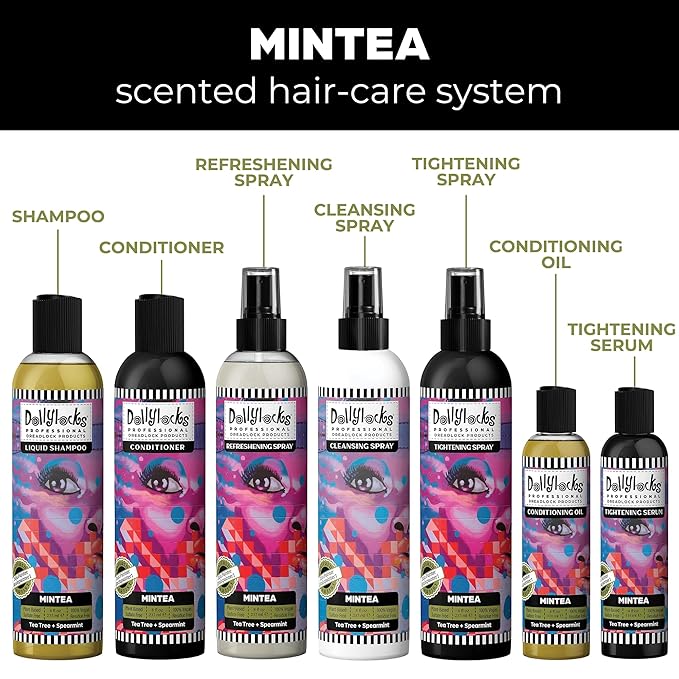 Dollylocks Conditioning Oil – Plant-Based & Residue-Free Moisturizing Scalp & Dreadlock Oil, pH Balanced,Vegan (Mintea Scent, 4oz)