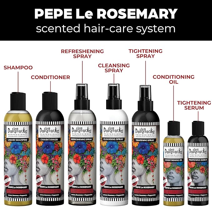 Dollylocks Conditioning Oil - Plant-Based & Residue-Free Moisturizing Scalp & Dreadlock Oil, pH Balanced, Vegan (Pepe Le Rosemary Scent, 4oz)