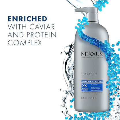 Nexxus Shampoo and Conditioner Therappe Humectress 2 Count for Dry Hair Silicone-Free, Moisturizing Caviar Complex and Elastin Protein for thicker and stronger hair 33.8 oz