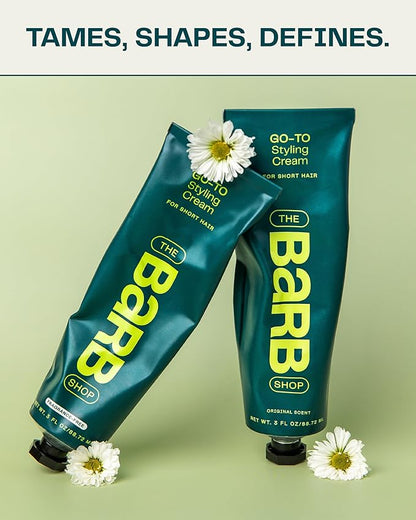 Barb Styling Cream for Women and Men - Soft Hold Hair Styling Cream for Frizz Control and Curl Definition - Lightweight, Natural Finish - Original Scent - 3 fl oz