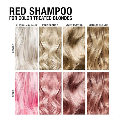 Red Hydrating Color Depositing Shampoo - Brighten & Tone Semi Permanent Hair Dye for Faded Color, Prevents Fade, Extends Color Service on Treated Hair, 8.5 Oz.