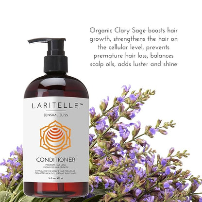 Organic Conditioner Sensual Bliss | Strengthening & Repair for Damaged, Thinning Hair | Sulfate-Free, Natural Hair Care for Growth & Breakage Prevention | Safe for Color-Treated Hair