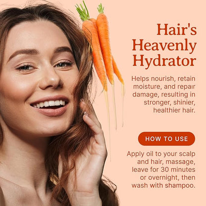 Bella Terra Oils - Organic Carrot Seed Oil 8 oz - Unveiling Organic Carrot's Enzymes & Nutritional Benefits, A Cold-Pressed Delight for a Natural Skin Glow