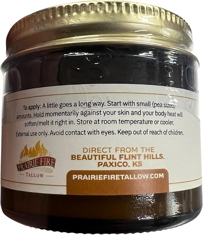 Beef Tallow Balm - 2 oz - Grown and Made in USA - Organic Grass Fed and Finished Tallow - Moisturizing Skin Care