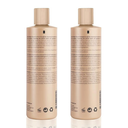 MOEHAIR Protein Infused Shampoo and Conditioner Set for Dry & Damaged Hair | Strengthens Hair Fiber | Sulfate & Paraben Free | Adds Shine, Softens & Hydrates Hair (12 Fl Oz)
