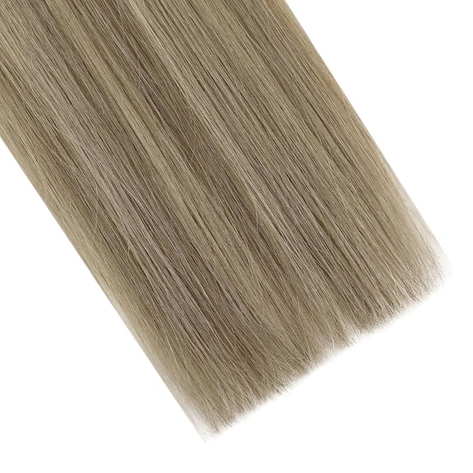 YoungSee I Tips Hair Extensions Ombre Itips Hair Extensions Human Hair Ombre Dark Brown to Light Brown with Blonde Tip Extensions Balayage 20In Keratin Hair Extensions Volume-Adding 50s 50g