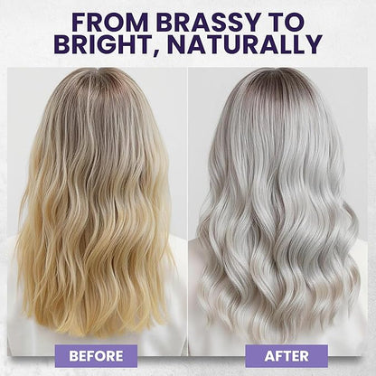 Tea Tree Purple Shampoo & Conditioner Set for Blonde, Bleached, Silver & Grey Hair, Anti Brass Toner, Boosts Highlights & Revitalizes Color, Relieves Itchy Scalp, 16 fl oz Each
