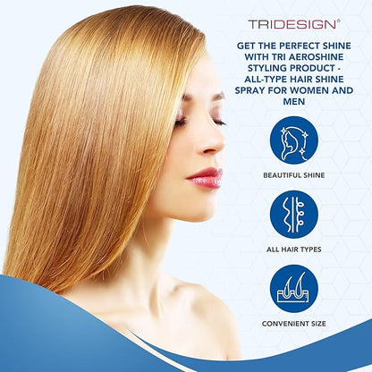 TRIDESIGN Aeroshine Finishing Styling Hairspray, Ultra-lightweight, Spray-in Shine with Sun Protection for All Types of Hair, Formulated for Dry Frizzy Hair, 3 Fluid Oz