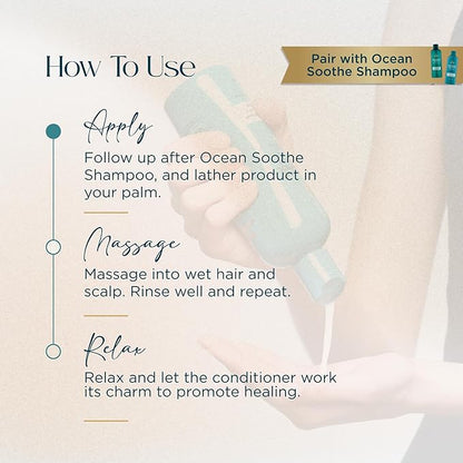 Ocean Soothe Scalp Control Conditioner with Highly Concentrated Magnesium Salt Infused with Shea Butter and Eucalyptus Oil to Moisturize Scalp and Nourish Hair Follicles, 300mL