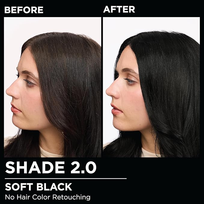 Garnier Hair Color Olia Ammonia-Free Brilliant Color Oil-Rich Permanent Hair Dye, 2.0 Soft Black, 2 Count (Packaging May Vary)