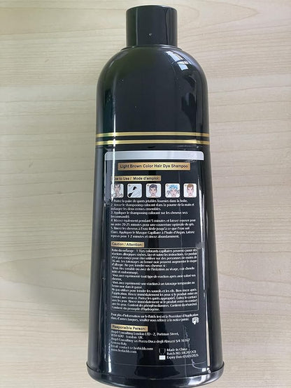 Herbishh Light Brown Hair Dye Shampoo 3 In 1- Color Shampoo For Gray Hair Coverage 500 ML, Argan Oil & Pro Keratin Deep Conditioning Hair Mask 150gm and Ginger Essential Oil Serum For Hair Growth 30ml