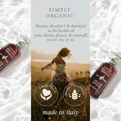 SIMPLY ORGANIC Frizz Control Hair Shampoo Scalp Wash Made in Italy, All Natural Cruelty Free Hair Care for Women & Men with Aloe Leaf Juice & Olive Leaf Extract, 251ml/8.5floz, ANTI-FRIZZ