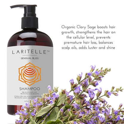 Organic Shampoo 17.5 oz. Argan Oil, Rosemary, Palmarosa. Promotes Hair Growth, Prevents Hair Loss. GF