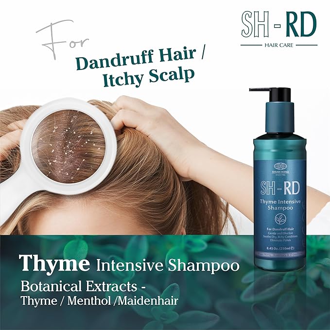 SH-RD Thyme Intensive Shampoo for Itchy Scalp and Dandruff Relief | 1% Zinc Pyrithione Added | Soothing, Rebalancing Scalp Condition - 8.45oz/250ml