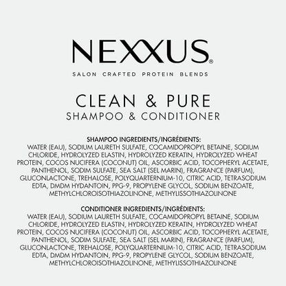 Nexxus Clean and Pure Clarifying Shampoo and Conditioner 2-Pack With ProteinFusion, for Nourished Hair Paraben Free 33.8 oz