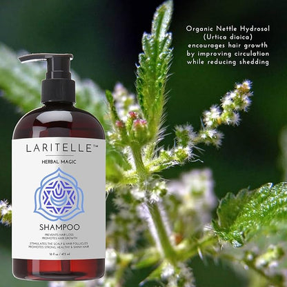 Organic Unscented Shampoo Herbal Magic – 17.5 oz – Sulfate-Free, Vegan Hair Growth Shampoo for Sensitive Scalp – Made in California