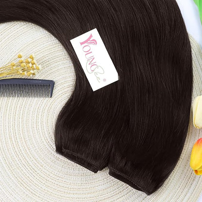 YoungSee Wire Extensions Brown Wire Hair Extensions Real Human Hair Darkest Brown Secret Hair Wire Extensions Brown Wire Couture Human Hair Extensions Hair Extensions Real Human Hair 80G 16Inch