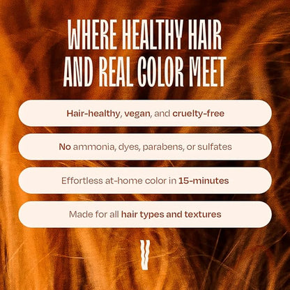 Overtone Color Depositing Semi-Permanent Hair Dye Conditioner - 8 oz For Natural & Color-Treated Hair, Moisturizing Shea Butter & Coconut Oil - Vegan & Cruelty-Free, Golden Copper