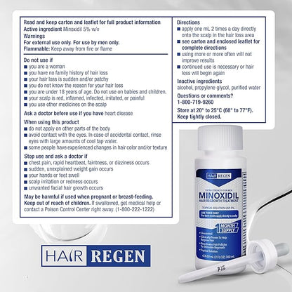 Advanced 5% Minoxidil For Men Hair Regrowth Treatment for Thinning Hair - Hair Loss for Men - 1 Month Supply, Minoxidil Topical Solution So Thicker Fuller Hair Keeps Growing Amazing Results