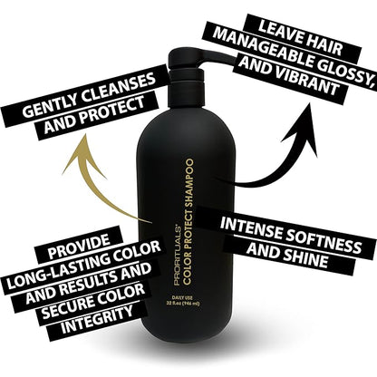 Prorituals Color Protect Shampoo for Color Treated Hair - Large Size, Natural, Color Safe Shampoo with Keratin, Anti Hair Loss & Moisturizing for Damaged Hair, 32 fl oz