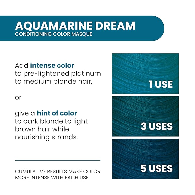 ALOXXI InstaBoost TEAL Color Depositing Conditioner Mask – Instant Temporary Hair Color Dye - Hair Color Masque for Deep Conditioning (Aquamarine Dream), 6.8 Fl Oz