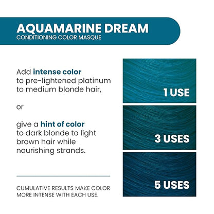 ALOXXI InstaBoost TEAL Color Depositing Conditioner Mask – Instant Temporary Hair Color Dye - Hair Color Masque for Deep Conditioning (Aquamarine Dream), 6.8 Fl Oz