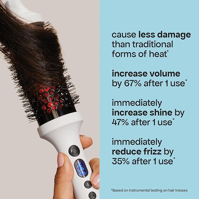 BONDIBOOST Infrared Thermal Brush, Heated Thermal Round Brush for Smooth + Shiny Hair, Dry Hair Styling for Instant Volume, Less Hair Breakage + Minimizes Snags, Frizz-Free