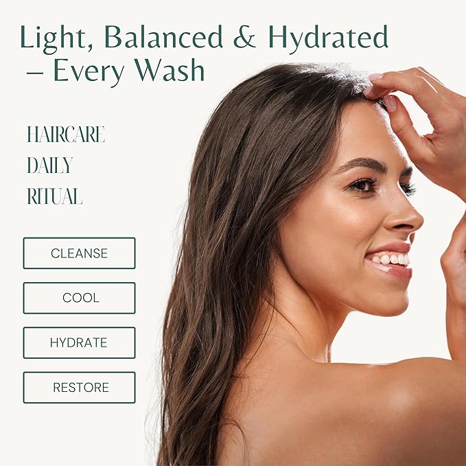 Peppermint Shampoo with Castor Oil & Biotin, Soothes Dry, Itchy Scalp, Strengthens Hair, Reduces Thinning & Hair Loss, Promotes Growth, Adds Volume, Sulfate-Free, 16 fl oz