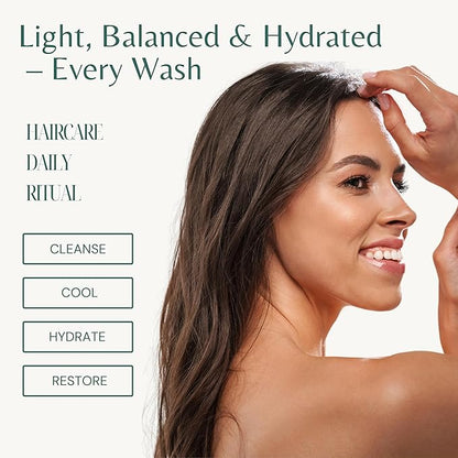 Peppermint Shampoo with Castor Oil & Biotin, Soothes Dry, Itchy Scalp, Strengthens Hair, Reduces Thinning & Hair Loss, Promotes Growth, Adds Volume, Sulfate-Free, 16 fl oz