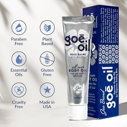Jao Brand Goē Oil | All over Hand, Face, & Body Oil | Intensive Moisturizer & Hydrator With Natural Oil Extracts | Plant-Based, Gluten-Free | No Parabens & Sulphates | 3 oz