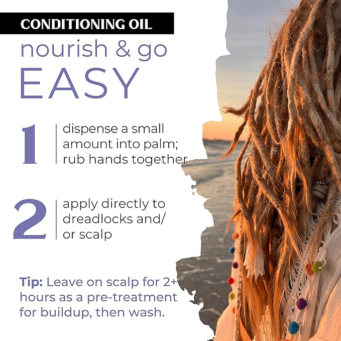 Dollylocks Conditioning Oil - Plant-Based & Residue-Free Moisturizing Scalp & Dreadlock Oil, pH Balanced, Vegan (Nag Champa Scent, 4oz)