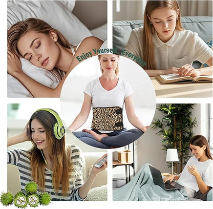 Castor Oil Pack Wrap for Stomach, Castor Oil Packs for Waist, Reusable Castor Oil Pack Kit Organic Cotton Adjustable Castor Oil Wrap Compress Pads for Entire Body, Machine Washable Anti Oil Leak
