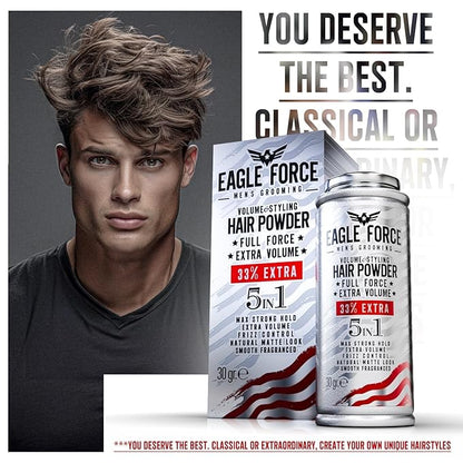 Immortal NYC Eagle Force Volume & Styling Powder - 33% MORE (1 Oz), Max Strong Hold, Natural Matte Dry Look - Residue-Free for All Hair Types