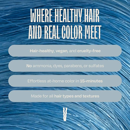 Overtone Color Depositing Semi-Permanent Hair Dye Conditioner - 8 oz For Natural & Color-Treated Hair, Moisturizing Shea Butter & Coconut Oil - Vegan & Cruelty-Free, Pastel Teal