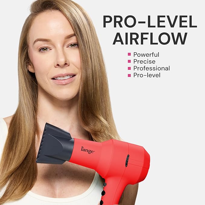 L'ANGE HAIR PowerStyle Ionic Turbo Hair Dryer | 1875W Fast Drying & Precision Styling for Long-Lasting, Frizz-Free Looks | Advanced Ionic Technology Smooths & Shines Hair (Red)