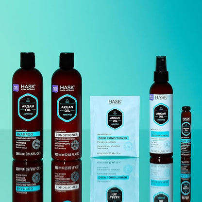 HASK Argan Oil Repairing Shampoo + Conditioner Set | Color Safe, Sulfate-Free, Paraben-Free, Gluten-Free, Cruelty-Free, For All Hair Types