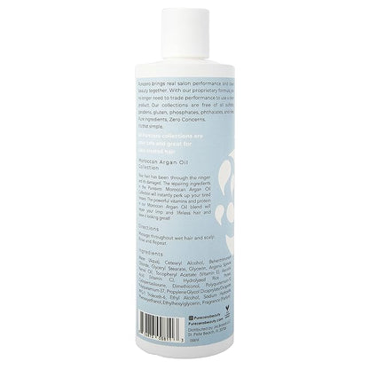 Purezero Moroccan Argan Oil Shampoo & Conditioner set - Repair Damaged Hair - Fight Dandruff & Frizz - Zero Sulfates, Parabens, Dyes, Gluten - 100% Vegan & Cruelty Free - Great For Color Treated Hair