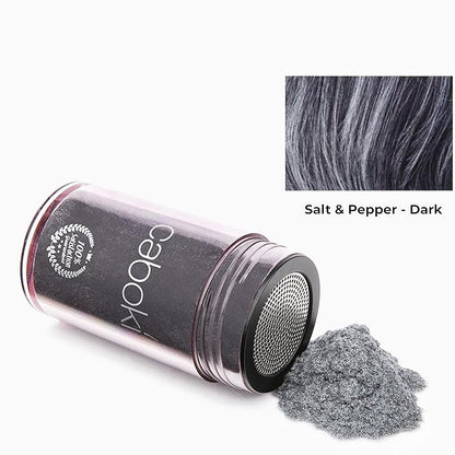 Caboki Hair Loss Concealer. All-Natural Hair Building Fiber. Make Thin Hair Look 10X Fuller Instantly. Eliminate the Appearance of Bald Spot and Thinning Hair (30G, 90-Day Supply). Salt & Pepper-Dark