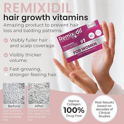 Hair Growth Vitamins for Visibly Thicker & Stronger Hair - Supplements for Hair Loss Treatment and Thinning Hair in Women