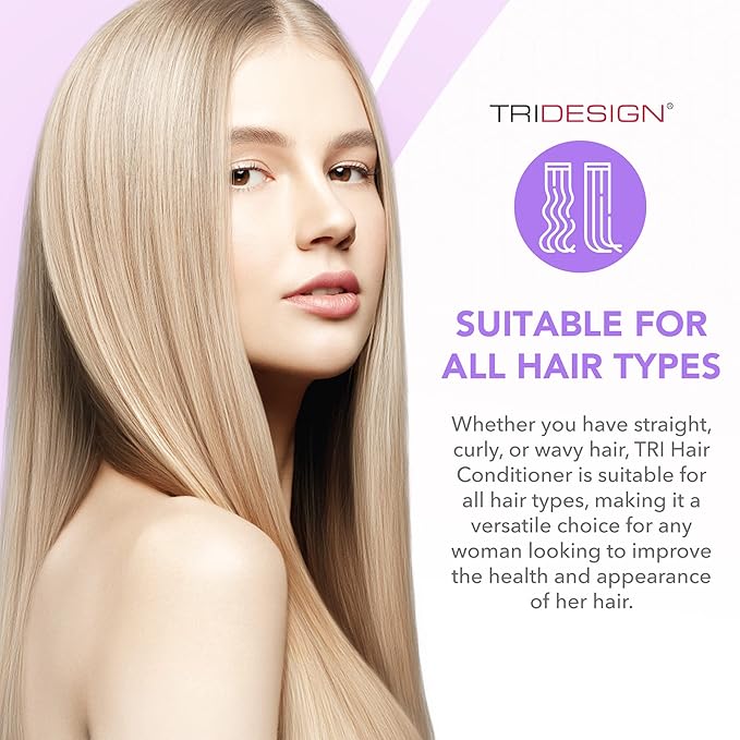 TRIDESIGN Hydrating Conditioner for Women - Extra Moisturizing, Restorative Conditioner for Dry, Damaged, and Colored Hair - Adds Luminous Volume and Healthy Shine - 10.5 Fluid Oz