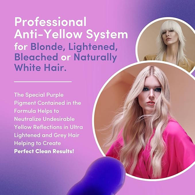 Lisap Hair Spray, Light Scale Hair Care Anti Yellow Spray & Heat Protectant Purple Toner for Blondes, Toning Blonde, White, Silver Hair & Highlights, Nourishing Hydrating for Brassy Tones, 4.23 fl oz