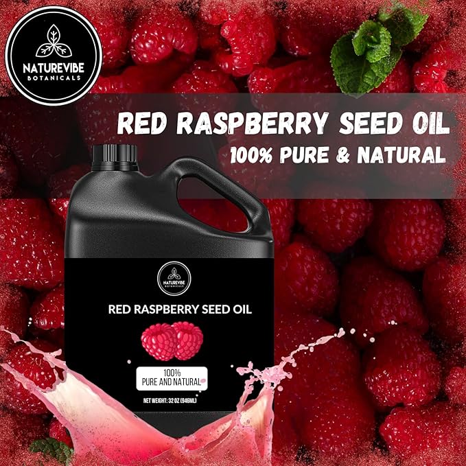 Naturevibe Botanicals Red Raspberry Oil 32 Ounces | 100% Pure and Natural | Great for Skin Care and Hair Care