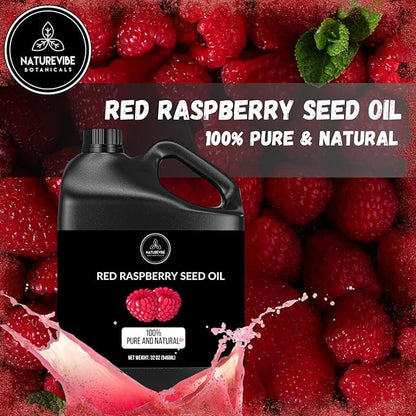 Naturevibe Botanicals Red Raspberry Oil 32 Ounces | 100% Pure and Natural | Great for Skin Care and Hair Care