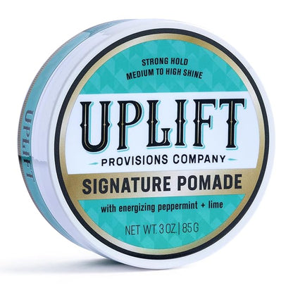 Uplift Provisions Company Signature Pomade for Bold Hair Styles That Last - Strong Hold, High Shine, Effortless Wash-Out, Unisex Appeal, 3 oz.