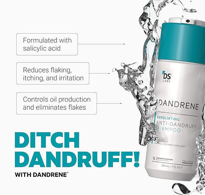 DS LABORATORIES Dandrene Anti-Dandruff & Revita Exfoliating Shampoo - For Itchy, Dry Scalp & Dandruff Treatment, Hair Thickening With DHT Blocker & Biotin