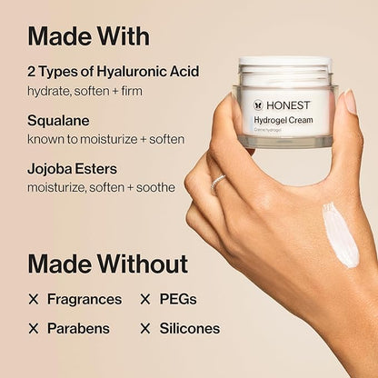 Honest Beauty Refill Pod for Full Size Hydrogel Cream | Lightweight, Moisturizing Water Cream | Gentle for Sensitive Skin, Fragrance Free, Vegan | 1.7 fl oz