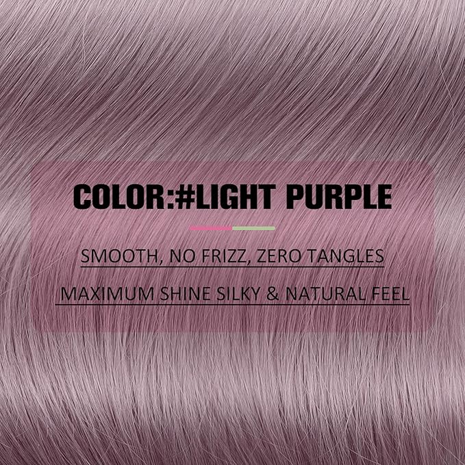 YoungSee Tape in Hair Extensions Human Hair Purple Hair Extensions Tape in Lavender Tape Remy Hair Extensions Human Hair 14In Light Purple Tape in Hair Extensions Colored Highlight 25g 10pcs